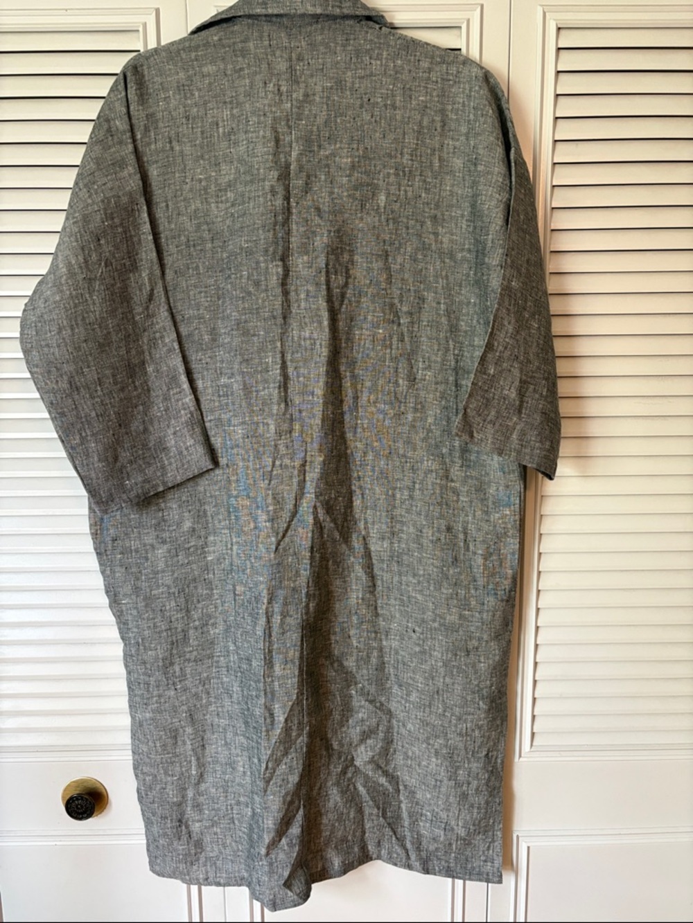 Vikolino Weekend Linen Tunic Shirt Dress in Heather Gray Sz M/L - Picture 8 of 9